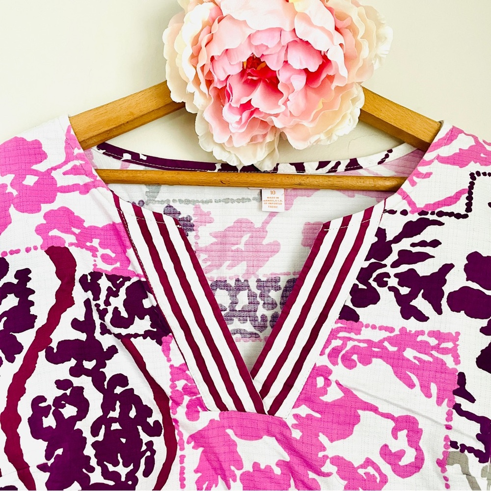 Tori Richard Vibrant Pink Purple Floral Tunic - Picture 6 of 7